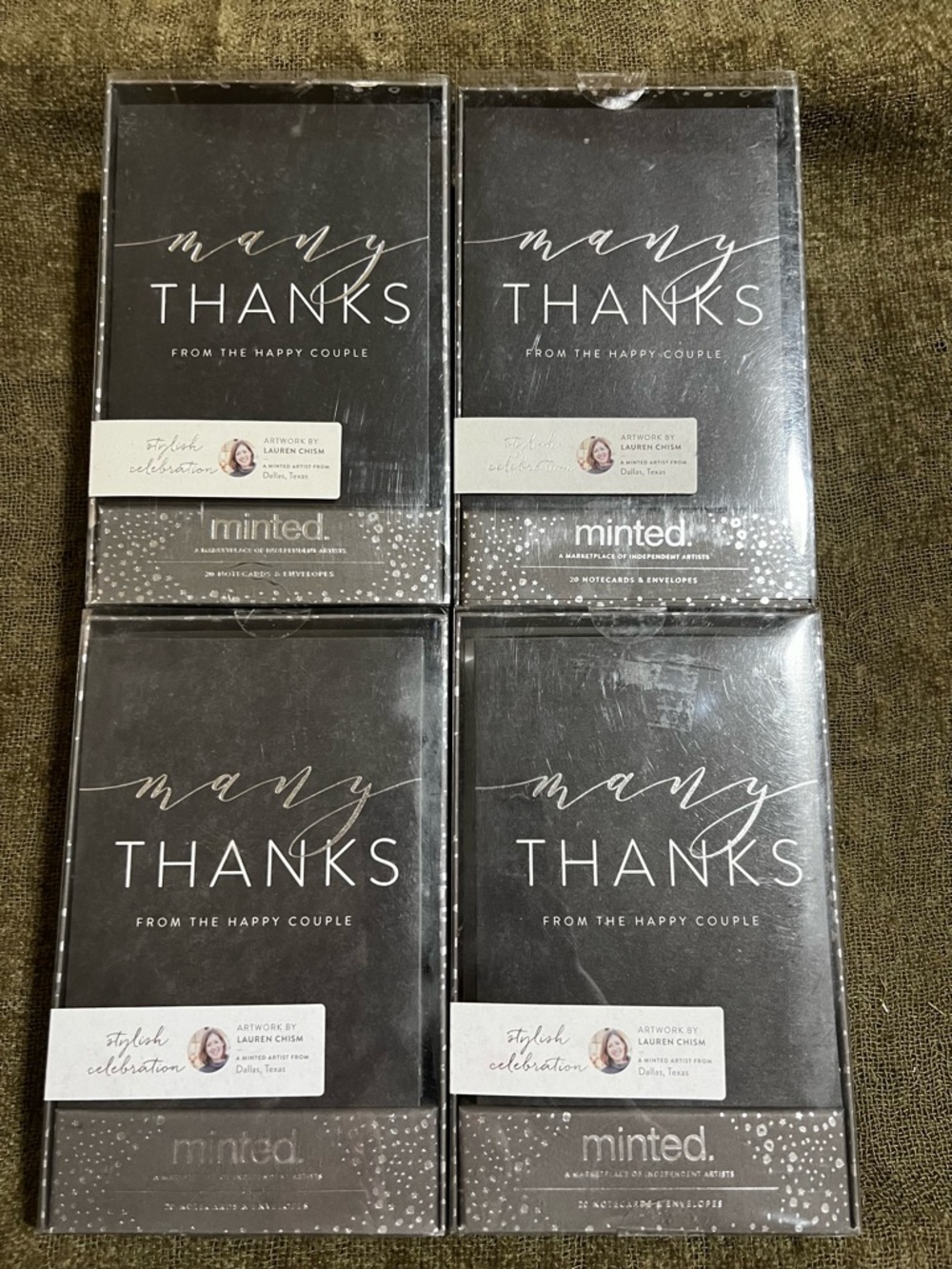 Minted “Many Thanks” Wedding Thank You Cards (80 Total)